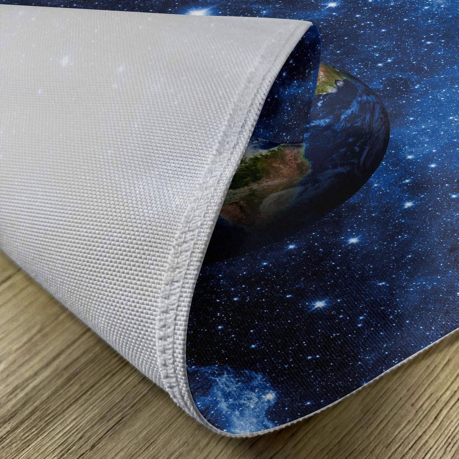 Ambesonne Space-Themed Place Mats Set of 4 - Solar System Planet Earth Design with Stars, Washable Fabric Table Mats for Dining Room & Kitchen Decor (Blue Green) | Perfect for Sci-Fi Lovers, Astronomy Enthusiasts & Space-Themed Parties