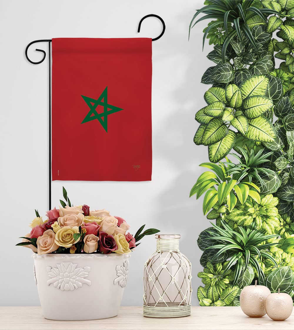 Moroccan Garden Flag Set with Stand - Double-Sided Yard Decor for Home & Gifts