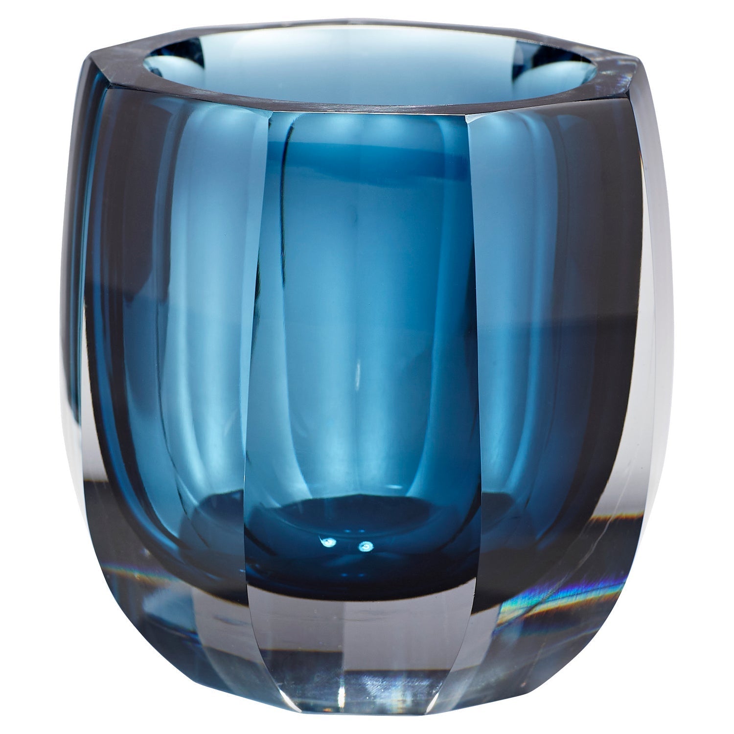 Cyan Design 11254 Azure Opulence Vase - Large Blue & Clear Glass Vase for Home Decor, Wedding Centerpieces, and Luxury Tabletop Display