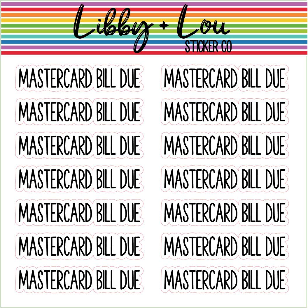 MasterCard Sticker Planner | Libby & Lou Co for Budgeting & Payments