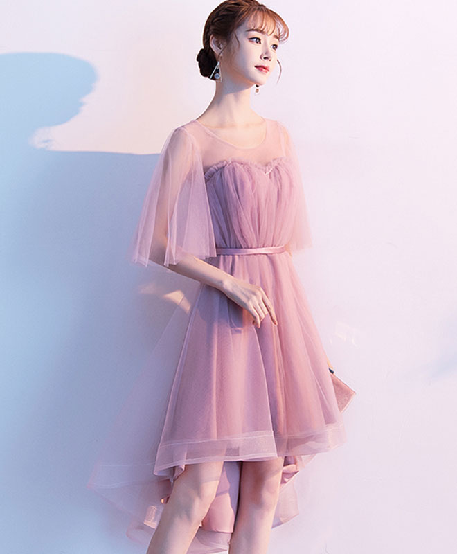 Elegant Pink Tulle Short Prom Dress & Homecoming Dress for Teens - Perfect for School Dances, Parties, and Special Occasions