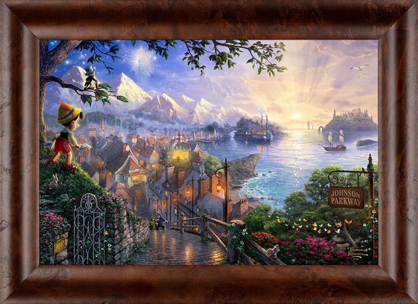 Disney Pinocchio Wishes Upon A Star Personalized Framed Canvas Wall Art - Custom Name & Date - Perfect for Nursery, Kids Room Decor & Gift Ideas