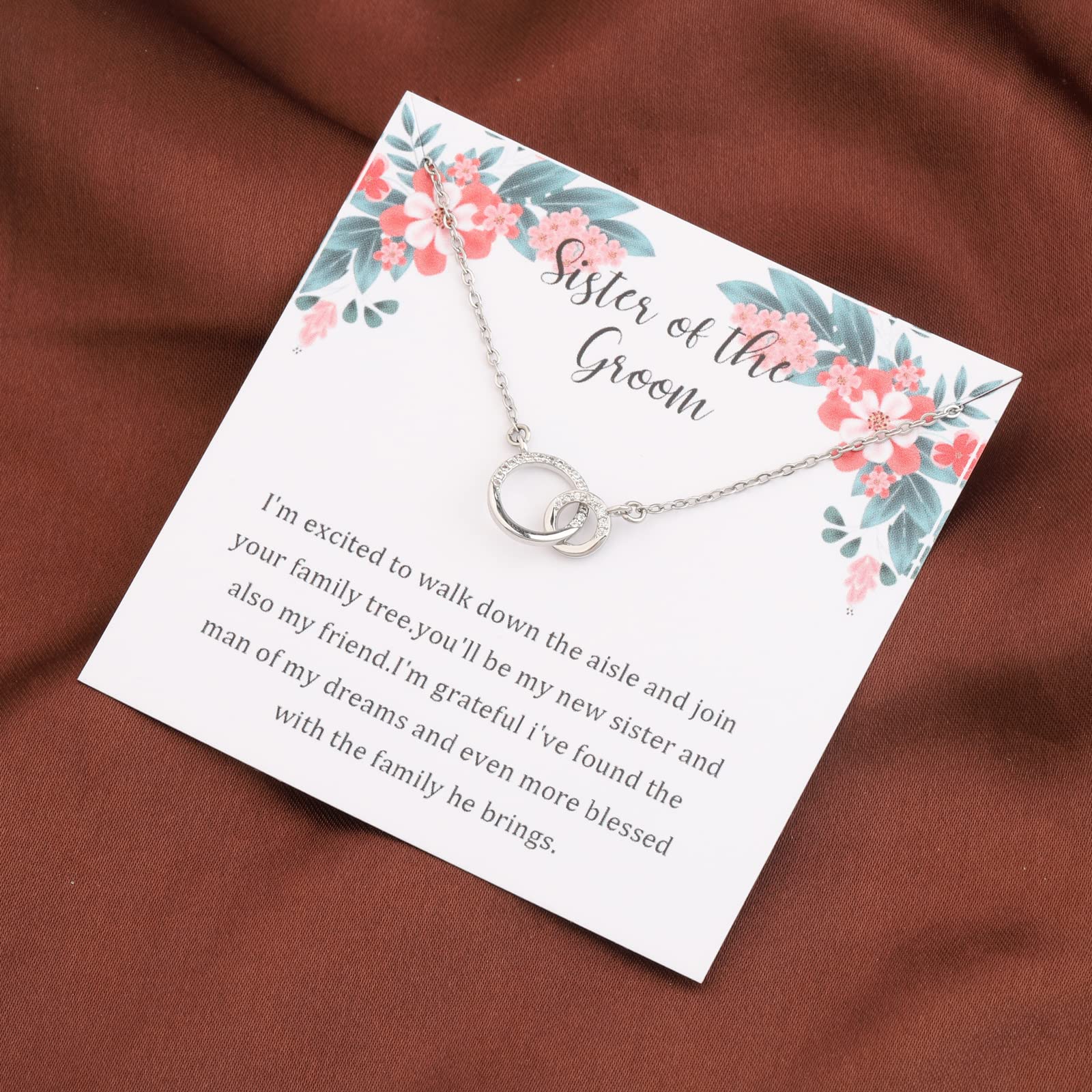 TGBJE Sister of the Groom Necklace - Elegant Wedding Jewelry Gift for Bride's Sister, Future Sister-in-Law & Step Sister - Perfect for Bridal Party, Rehearsal Dinner & Wedding Day Accessories