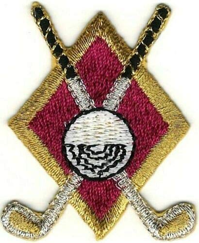 Plum Golf Clubs Ball Crest Embroidered Iron-On Patch 2 Inch - Perfect for Golf Bags, Hats & Apparel Customization