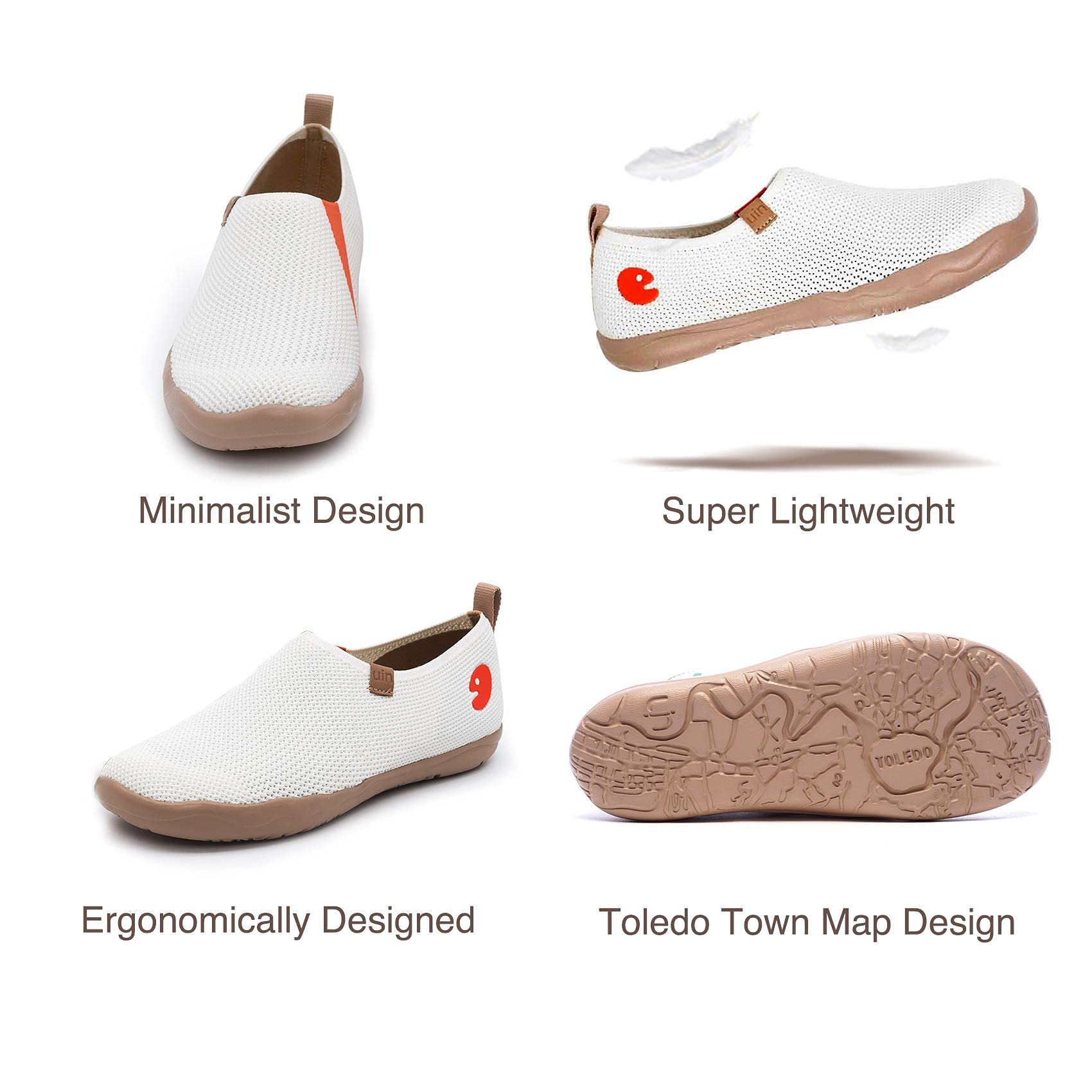 UIN Women's Slip On Loafers - Lightweight Comfortable Walking Sneakers for Travel & Casual Wear | Breathable Solid Color Flats for Everyday Use, Office & Weekend Outings