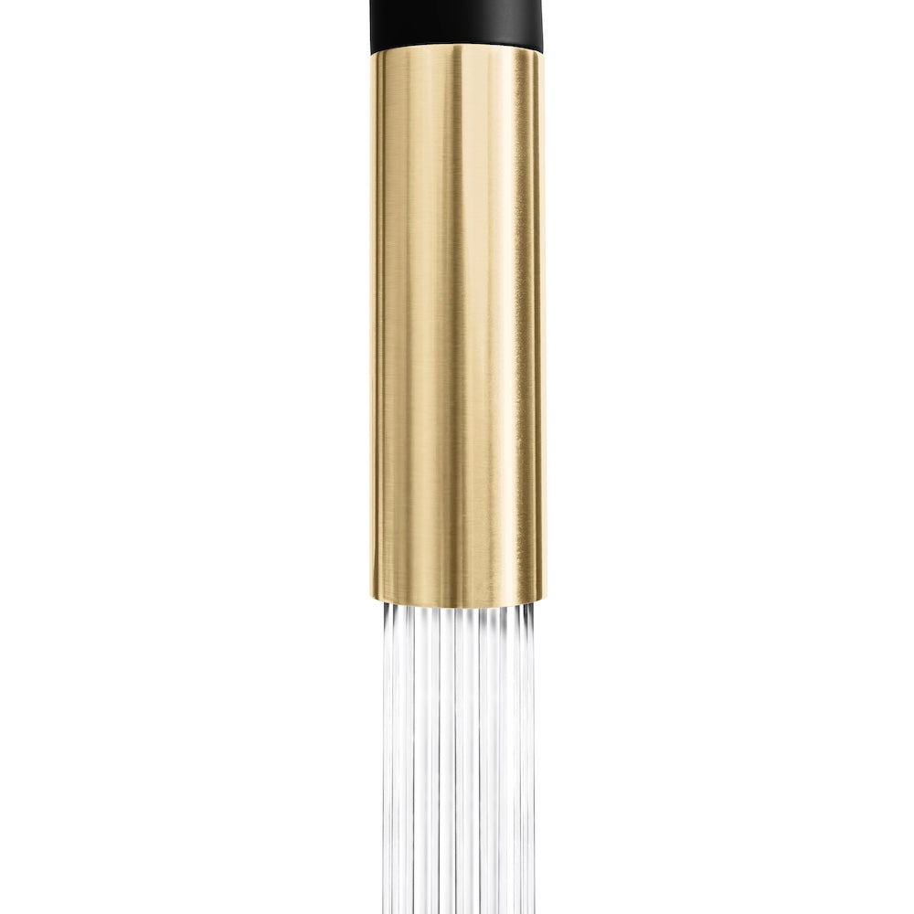 ZLINE Autograph Edition Gemini Pull Down Single Handle Matte Black and Champagne Bronze Kitchen Faucet - Perfect for Modern Farmhouse & Industrial Style Kitchens (GEM KF ZMBCB)