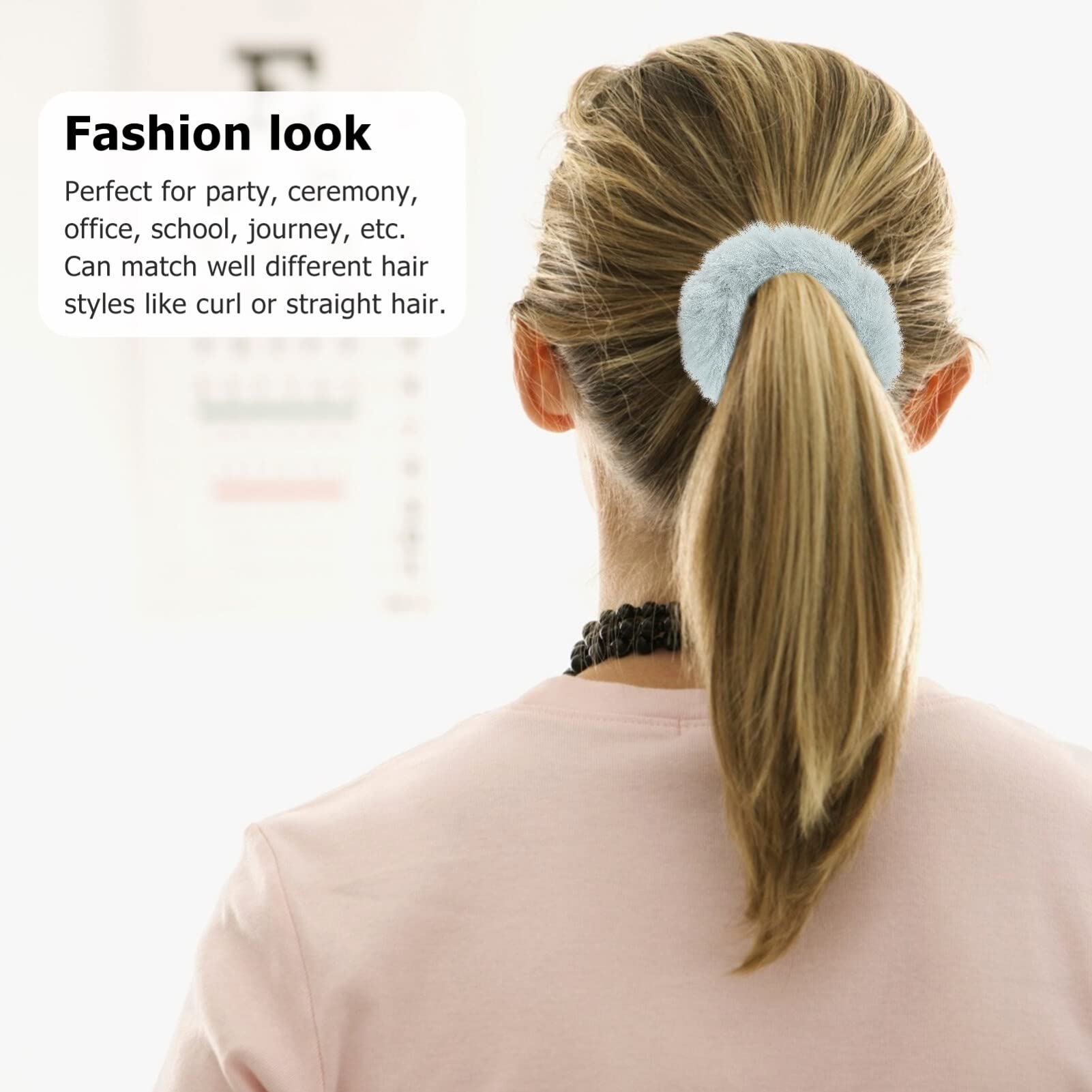 LALAFINA 2-Pack Soft Plush Headbands for Women - Stretchy Fuzzy Hair Bands, Fashionable Scrunchies & Exercise Headwraps - Perfect for Workouts, Yoga, Running and Everyday Styling