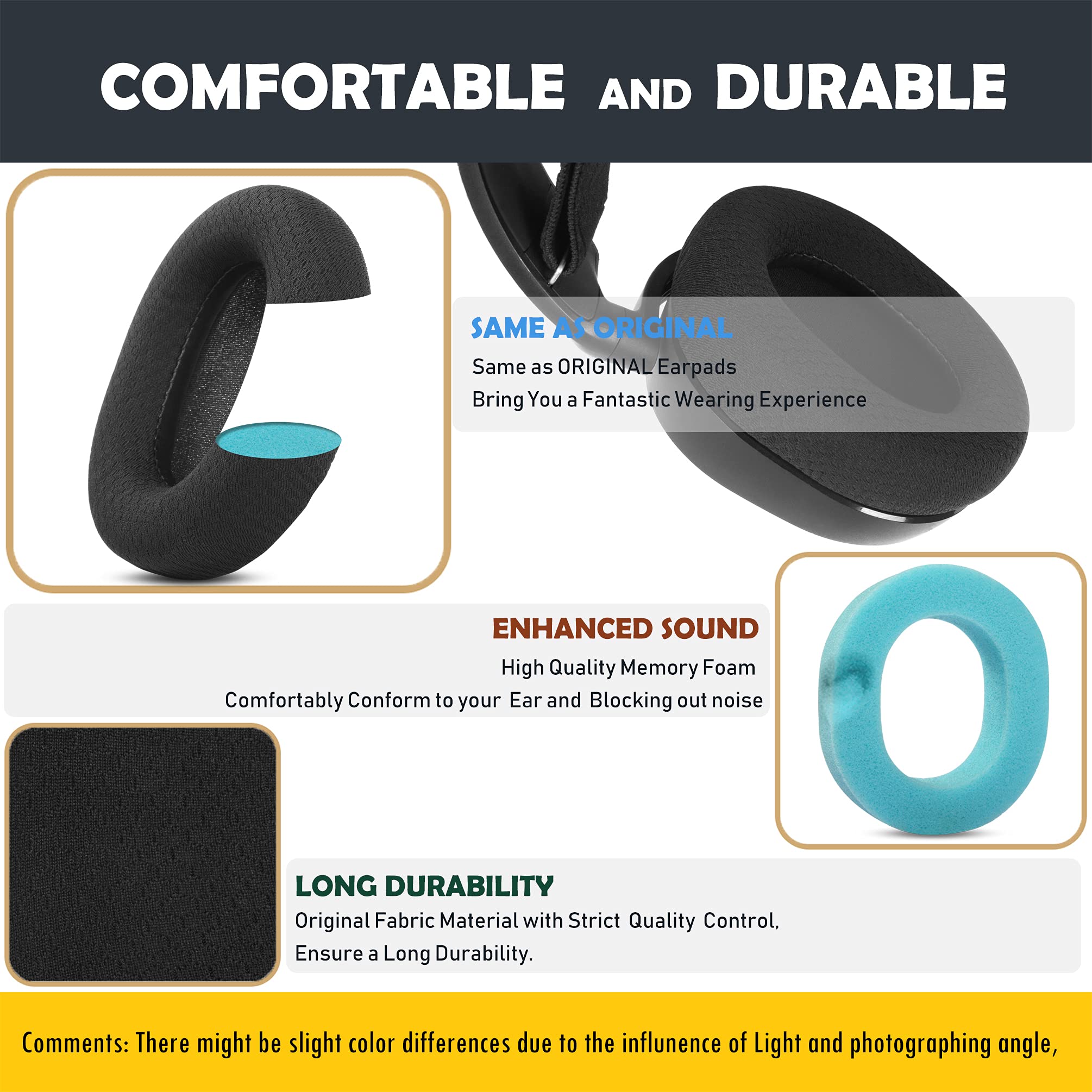 Premium Replacement Earpads Cushion for SteelSeries Arctis 1/3/5/7/9 Gaming Headset - Soft Breathable Fabric & Memory Foam - Enhanced Comfort for Long Gaming Sessions, Streaming & Work Calls