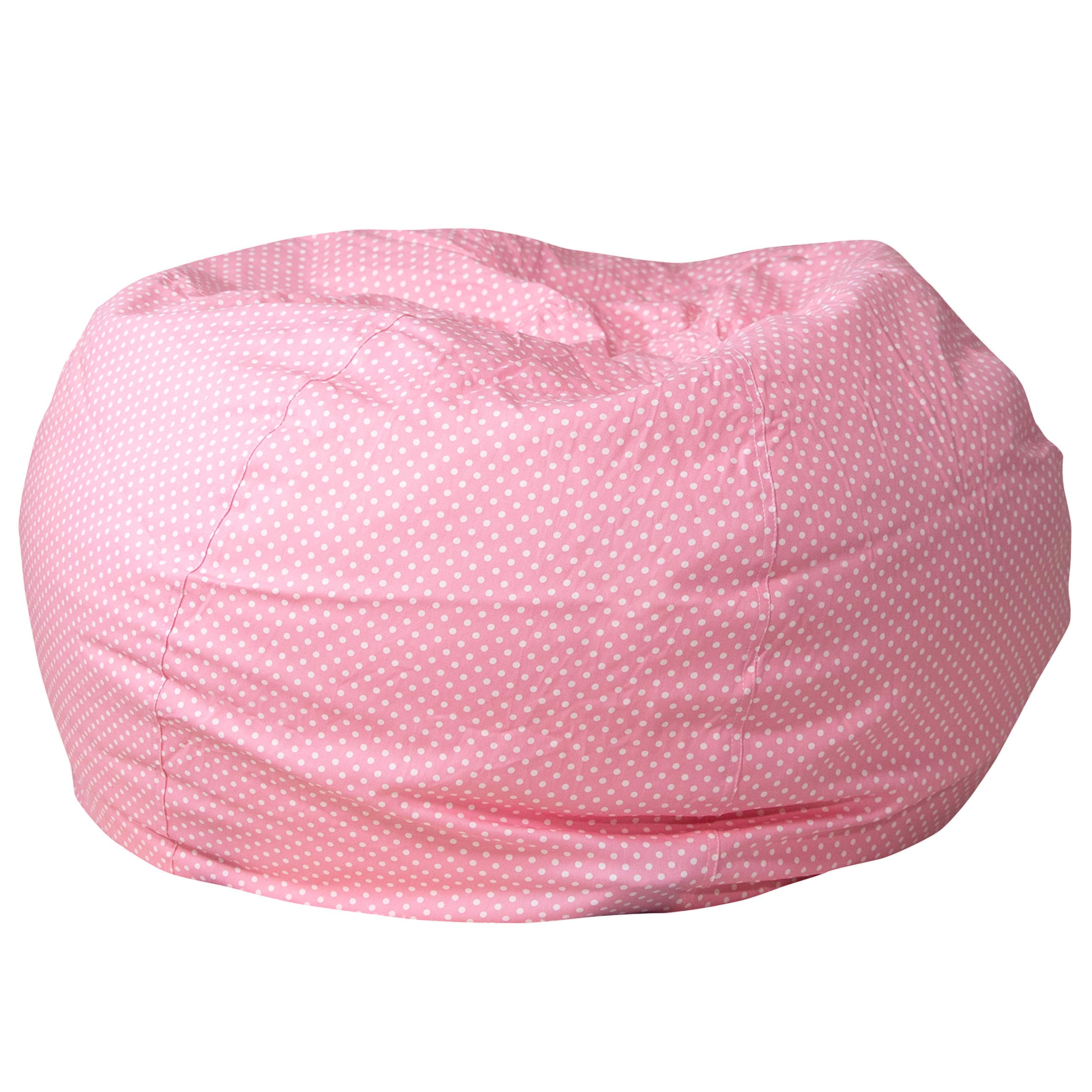 Extra Large Light Pink Polka Dot Bean Bag Chair for Kids & Adults - Perfect for Living Room, Bedroom, Playroom & Dorm Relaxation