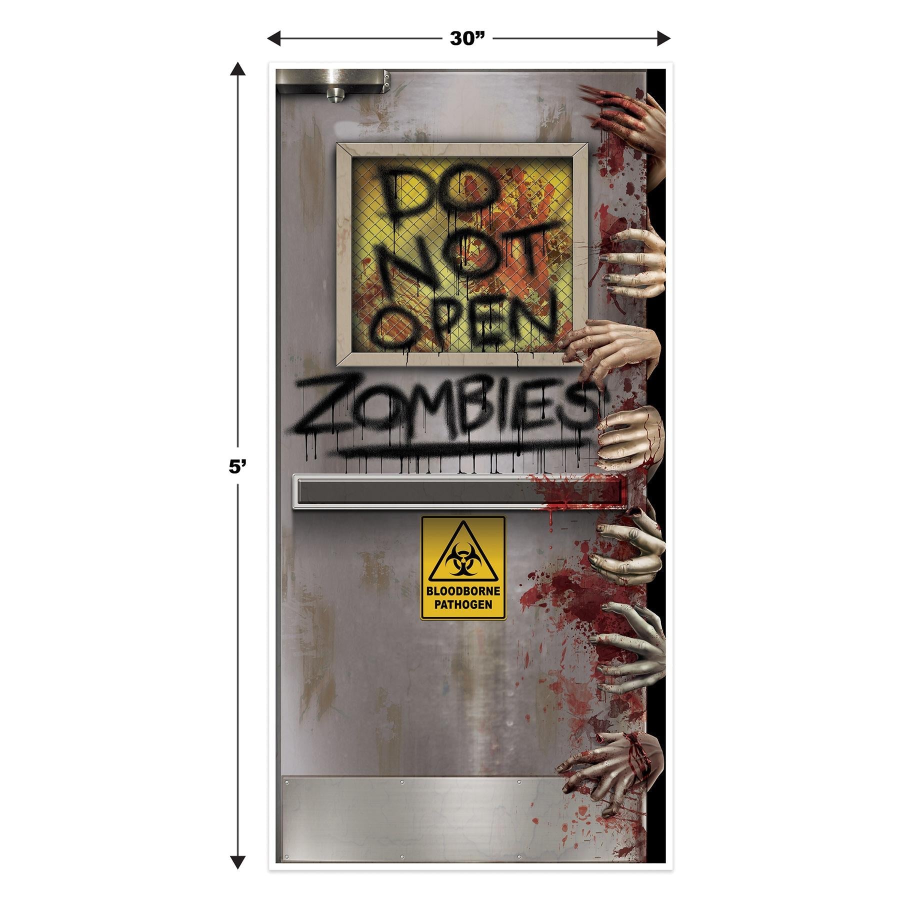 12 Pack Halloween Zombie Lab Door Covers - Spooky Decor for Parties, Haunted Houses & Trick or Treat - Durable & Easy to Hang