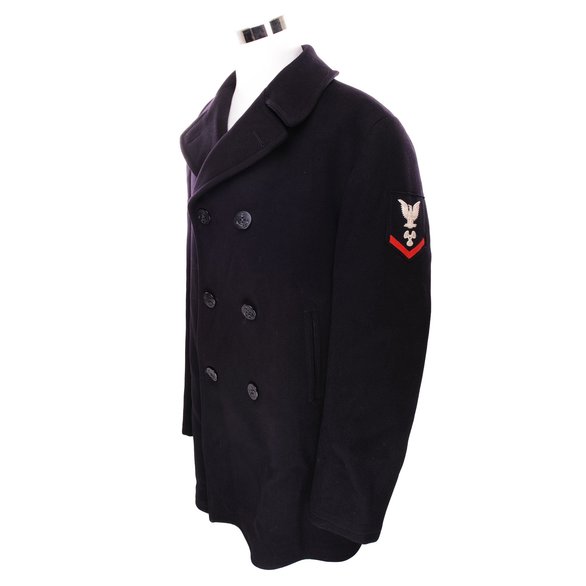 Vintage US Navy Peacoat from 1970 Vietnam War Era - Size 46 XL with Original Patches | Authentic Military Outerwear for Collectors & History Enthusiasts | Perfect for Reenactments, Cold Weather & Vintage Fashion