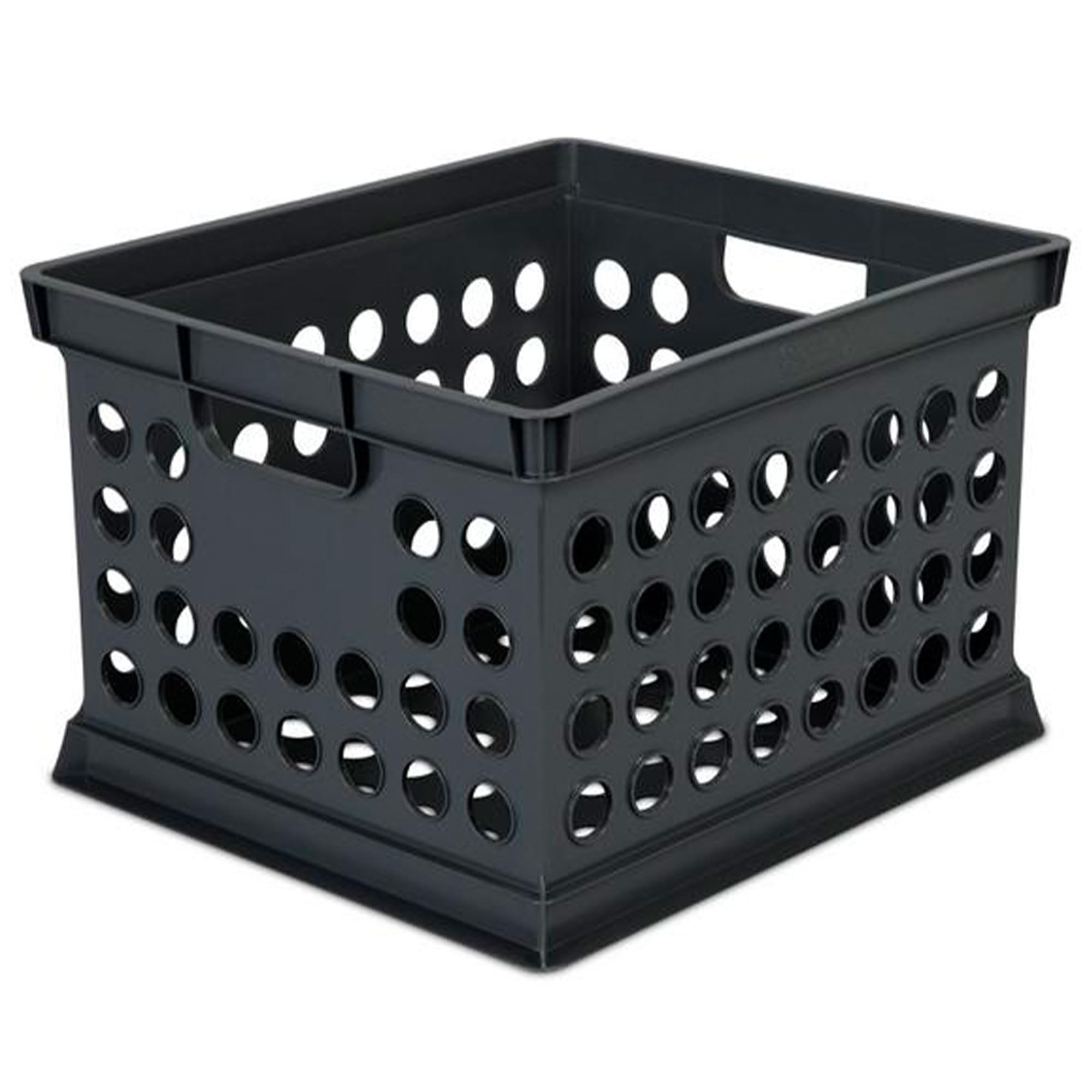 Sterilite Stackable Plastic Storage Bins with Handles - 18-Pack Black Organizer Crates for Home, Office, Dorm, Garage & Utility Organization | Perfect for Closet Storage, File Organization & Moving Boxes