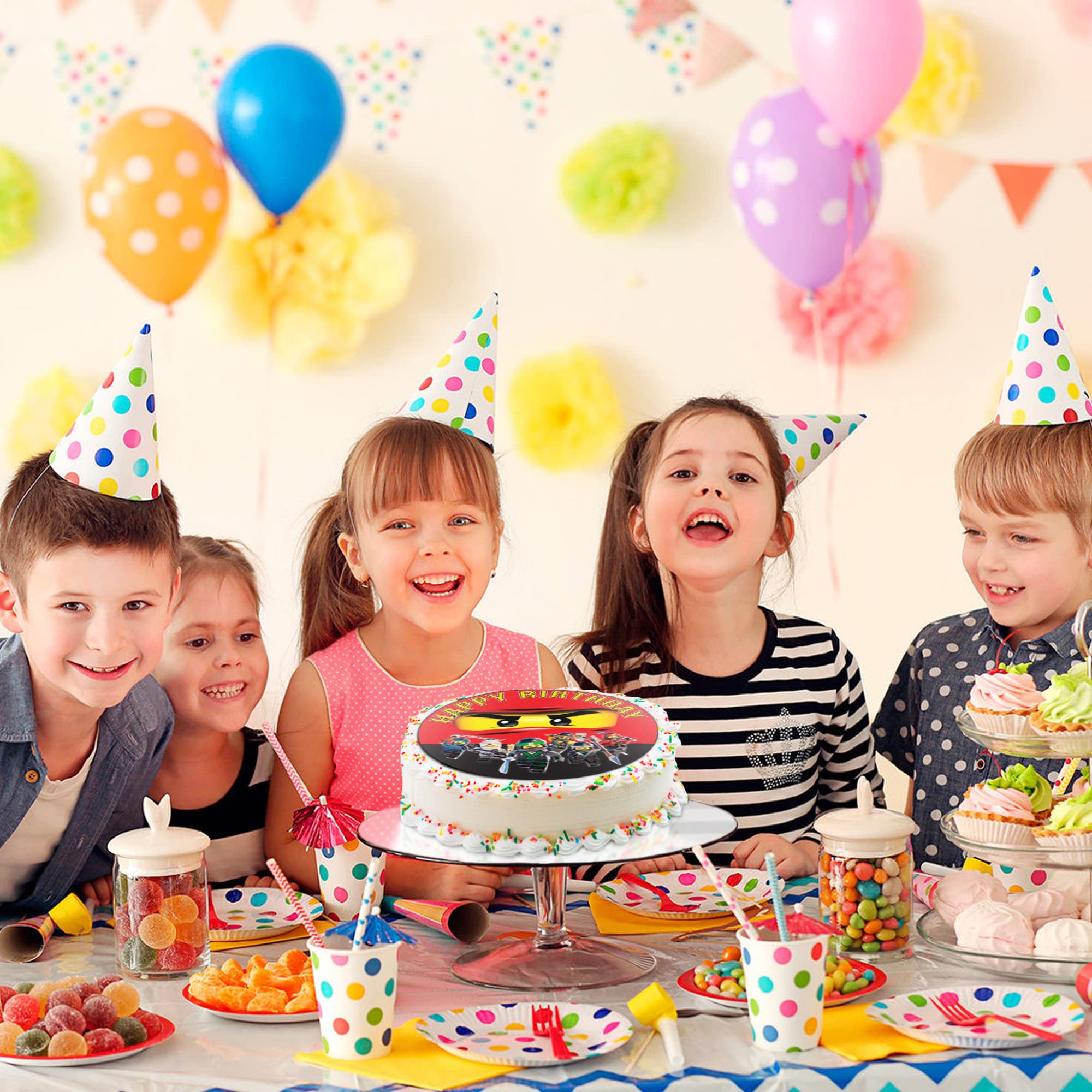 7.5 Inch Edible Ninja Cake Toppers - Birthday Party Decorations for Boys, Kids & Adults | Perfect for Ninja Themed Cakes, Cupcakes & Desserts