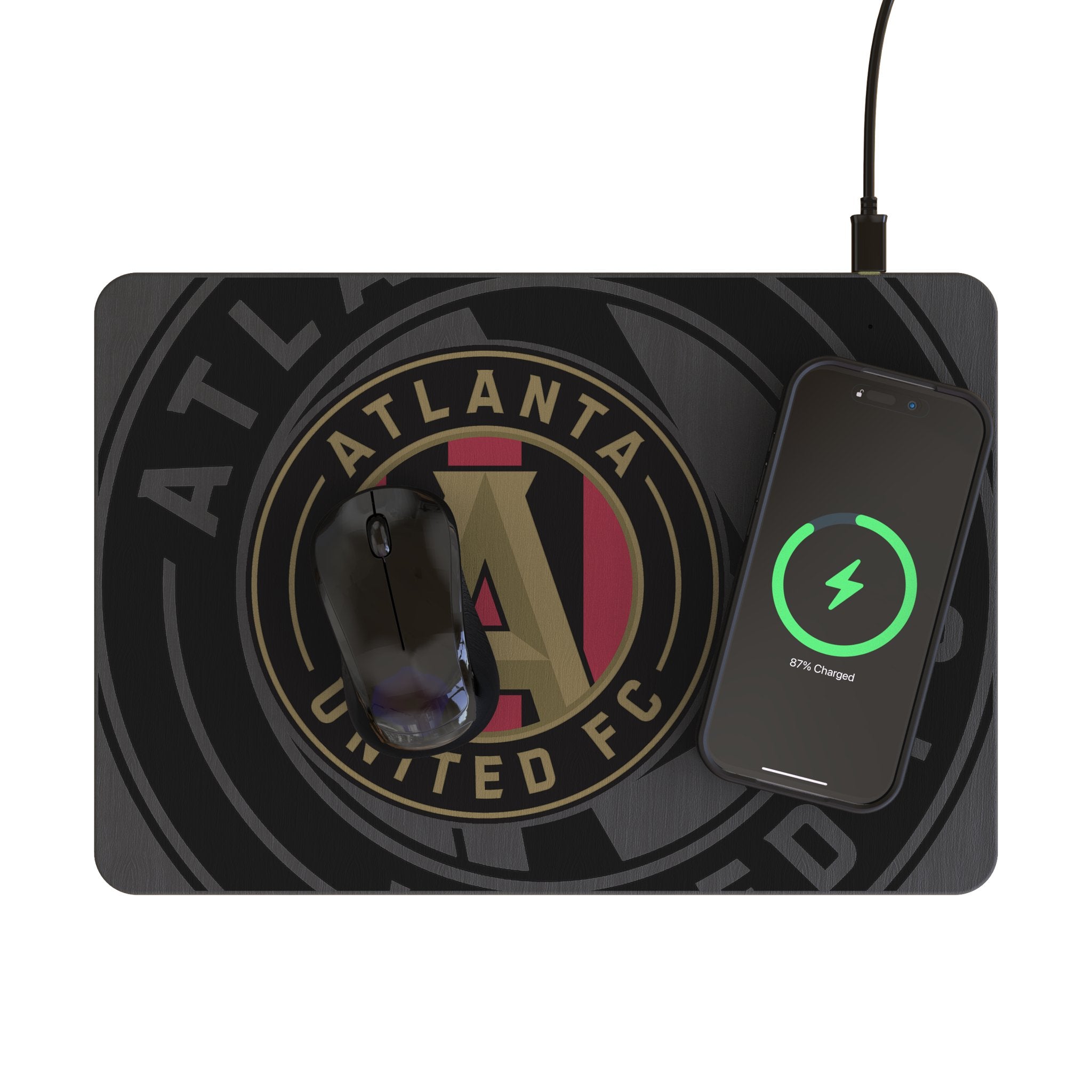 Atlanta United FC Monocolor Tilt 15W Wireless Charger & Mouse Pad - Fast Charging Gaming & Office Desk Accessory for Fans