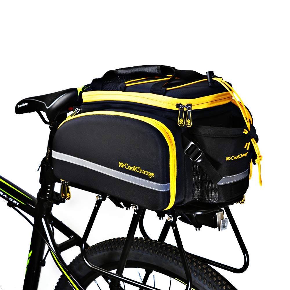 CoolChange Large Capacity 10-35L Extendable Bike Panniers - Waterproof Rear Bicycle Rack Bag for Commuting, Touring & Outdoor Adventures