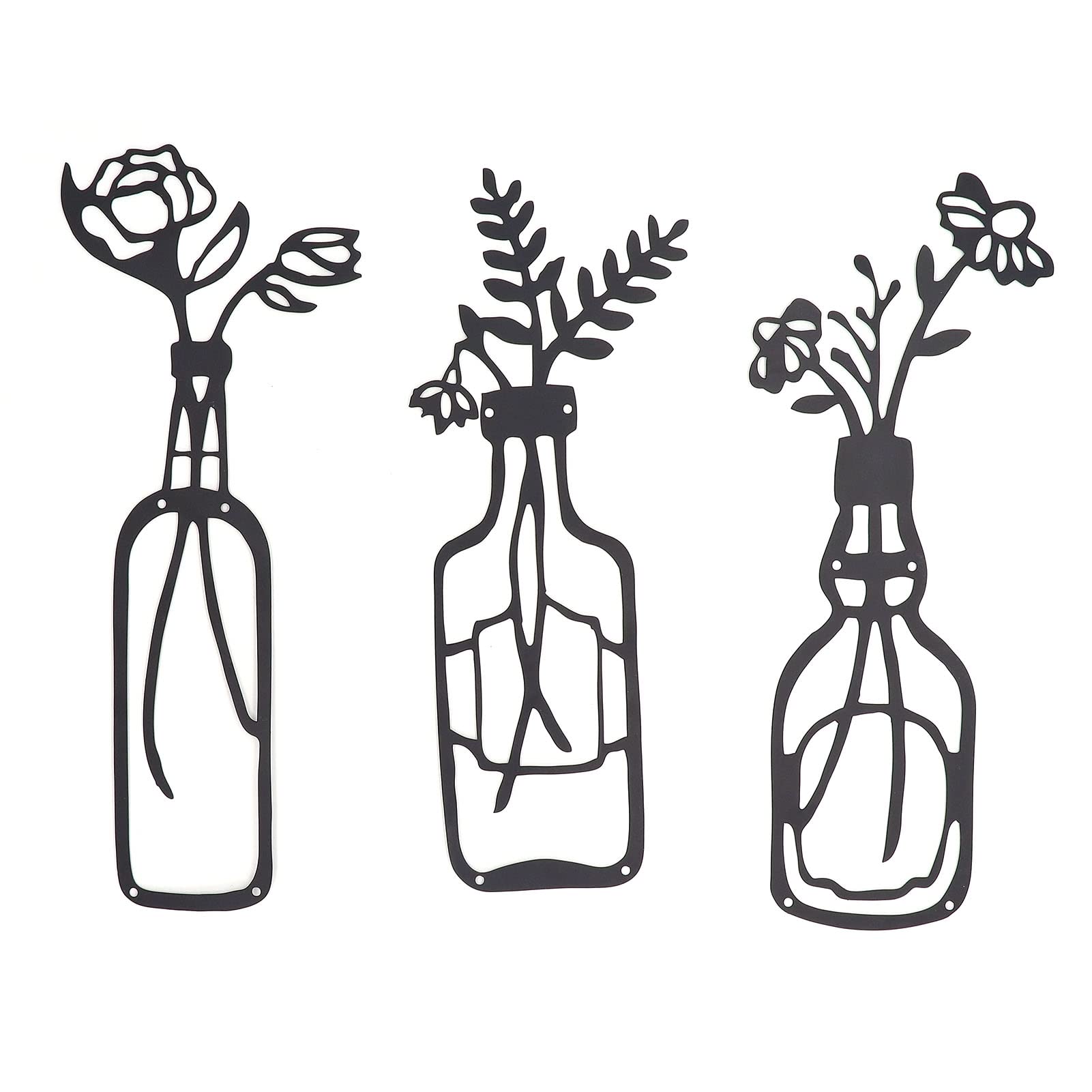 Elegant Mumusuki Metal Vase Flowers Wall Art - Rustproof & Odorless Home Decor for Living Room, Bedroom, Office | Perfect for Modern Interior Design & Housewarming Gifts