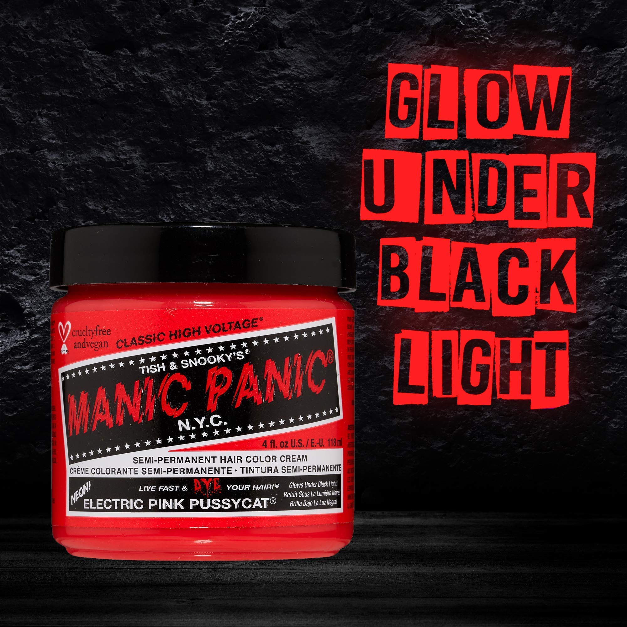 Manic Panic Electric Pink Pussycat Hair Dye - Vibrant Semi-Permanent Hair Color for Bold Looks | Perfect for Punk, Cosplay & Creative Hairstyles