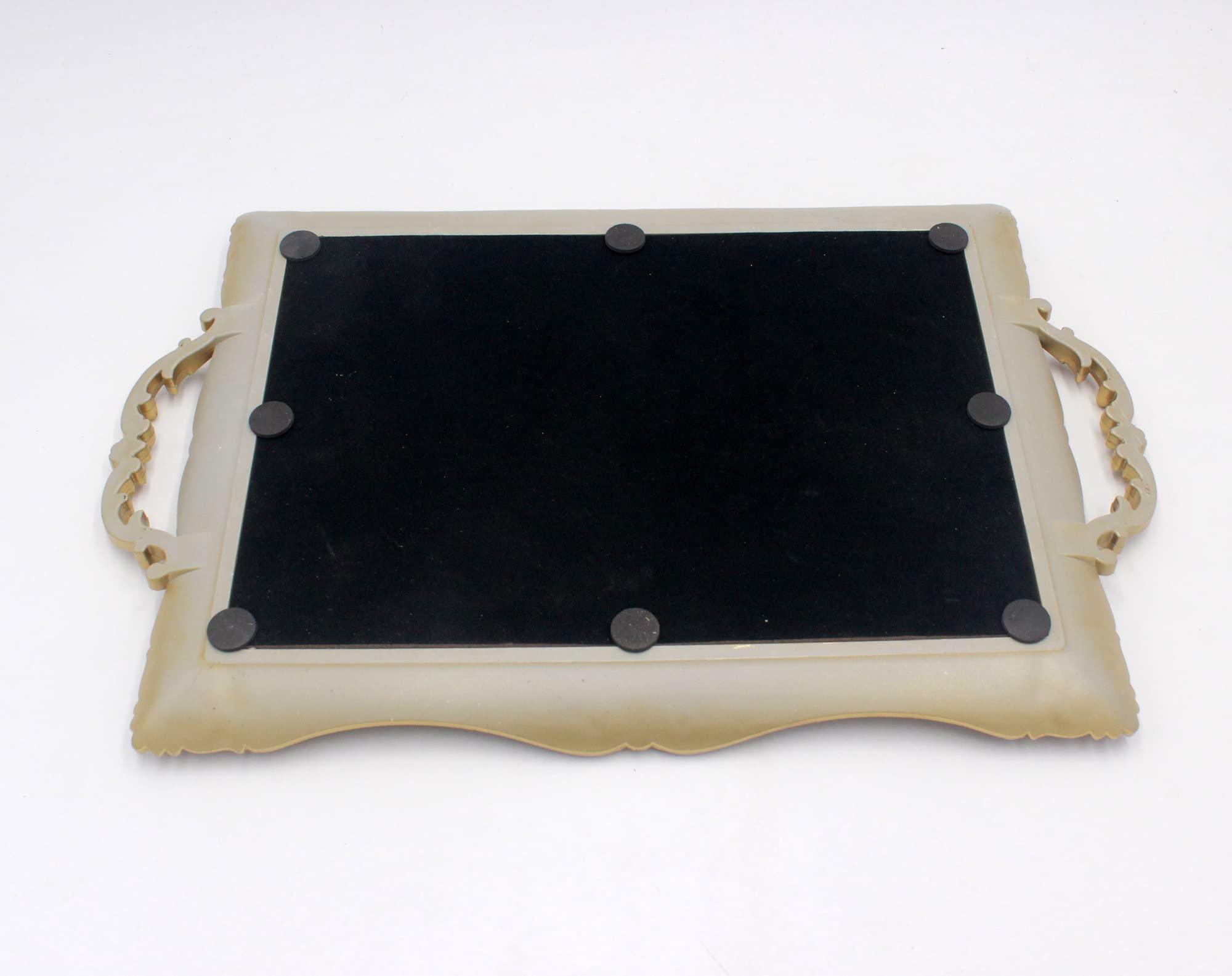 Antique Gold Framed Square Mirror Tray - 9.5