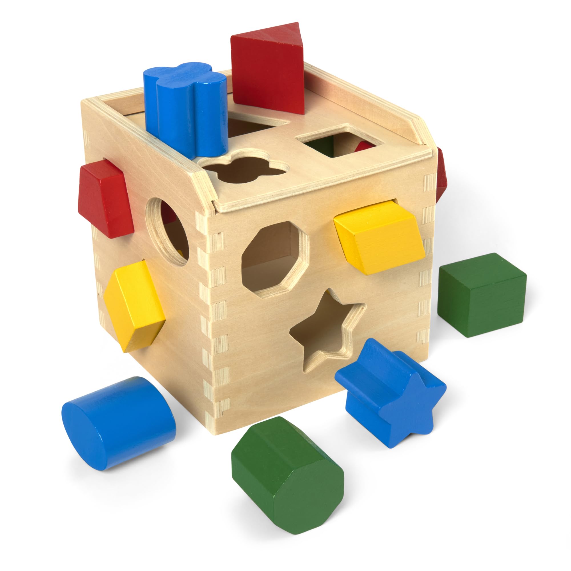 Melissa & Doug Shape Sorting Cube - Classic Wooden Educational Toy for Toddlers Ages 2+ with 12 Colorful Shapes | Montessori Learning Toy, Baby Sensory Toy for Shape Recognition & Fine Motor Skills Development | Perfect for Daycare, Preschool & Home Playtime
