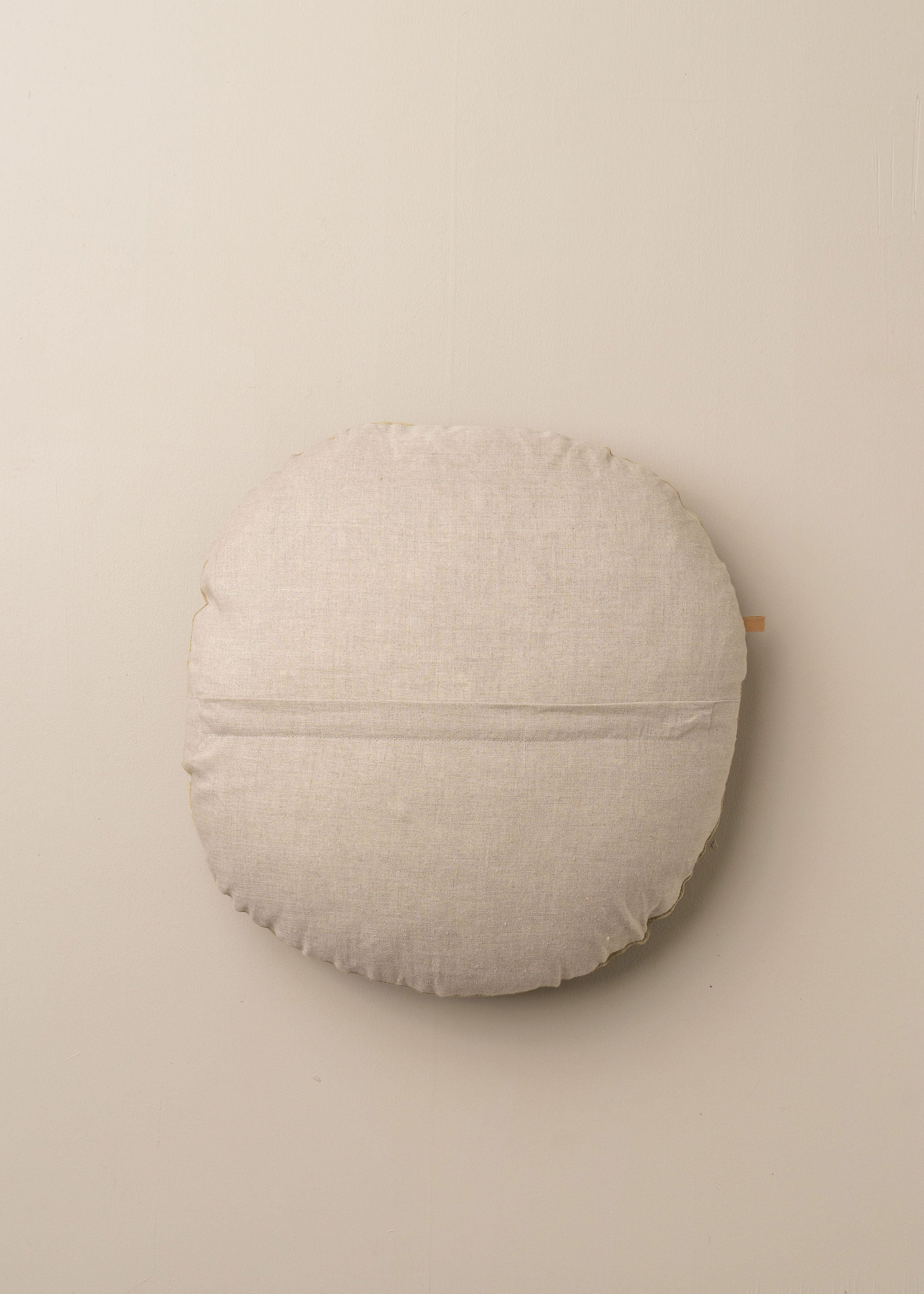 Linen and Velvet Round Throw Pillow Cover | Olive Green Home Decor for Sofa, Bed, Chair - Boho Chic Living Room & Bedroom Accent