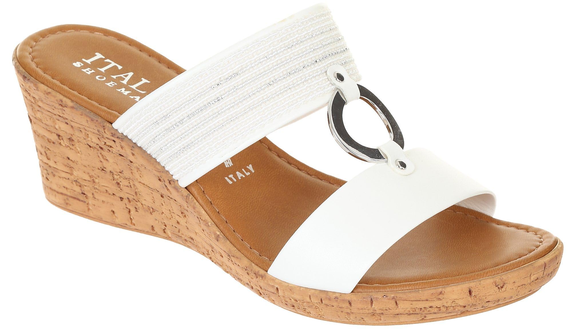 Italian Leather Women's Wedge Sandals - Comfortable Lightweight Summer Shoes for Beach, Travel & Casual Outings