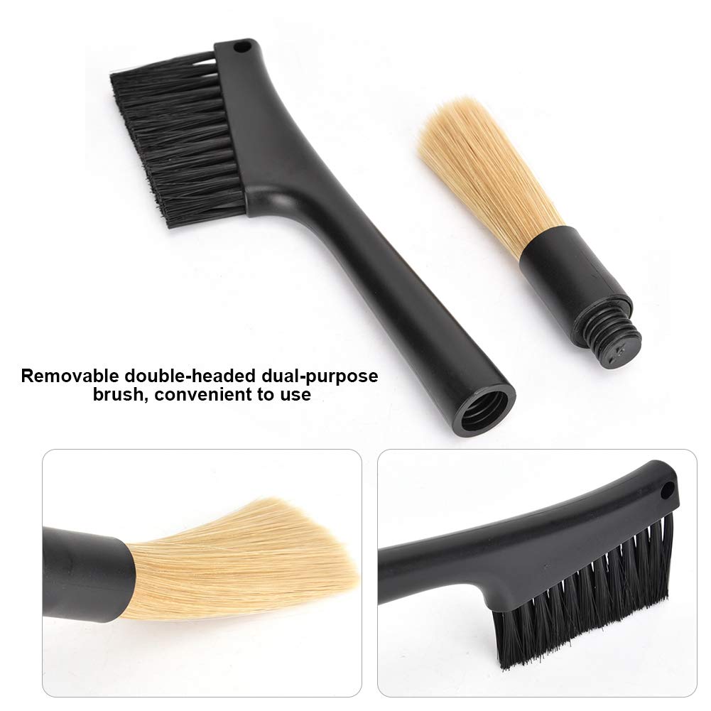 Premium Coffee Grinder Cleaning Brush - Dual Head Design with 26.5cm Long Handle for Espresso Machines & Burr Grinders - Perfect for Home Baristas & Coffee Shops (Ideal for Cleaning Hard-to-Reach Grinder Parts)