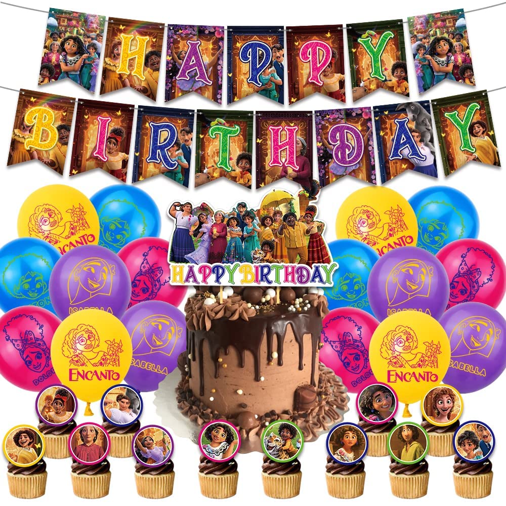 Encanto Happy Birthday Banner - Colorful Party Decorations for Kids, Girls & Boys | Perfect for Birthday Parties, Themed Events & Disney Movie Celebrations