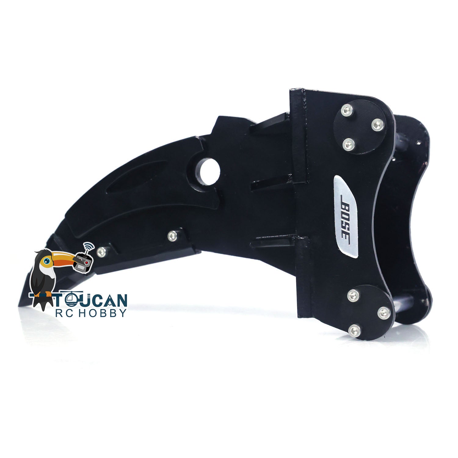 Heavy Duty Hydraulic Rotation Shear Scissor Grab Bucket with Quick Release Coupler for 1/8 390F RC Excavator - Perfect for Demolition, Scrap Metal Recycling & Construction Site Digging