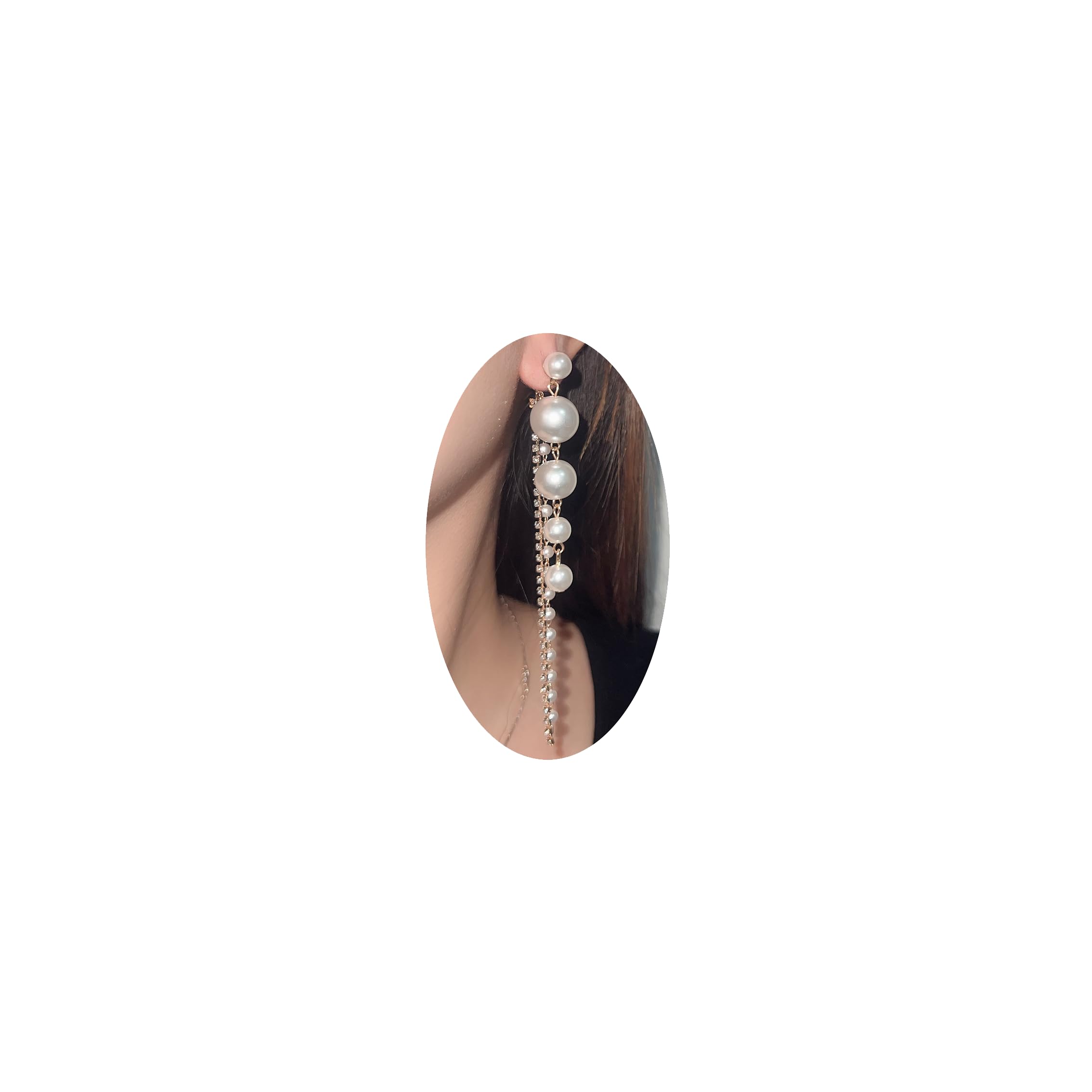 Elegant Long Pearl Drop Dangle Earrings for Women | Boho Pearl Tassel Earrings | Wedding & Party Jewelry | Perfect for Bridal, Formal Events & Everyday Wear