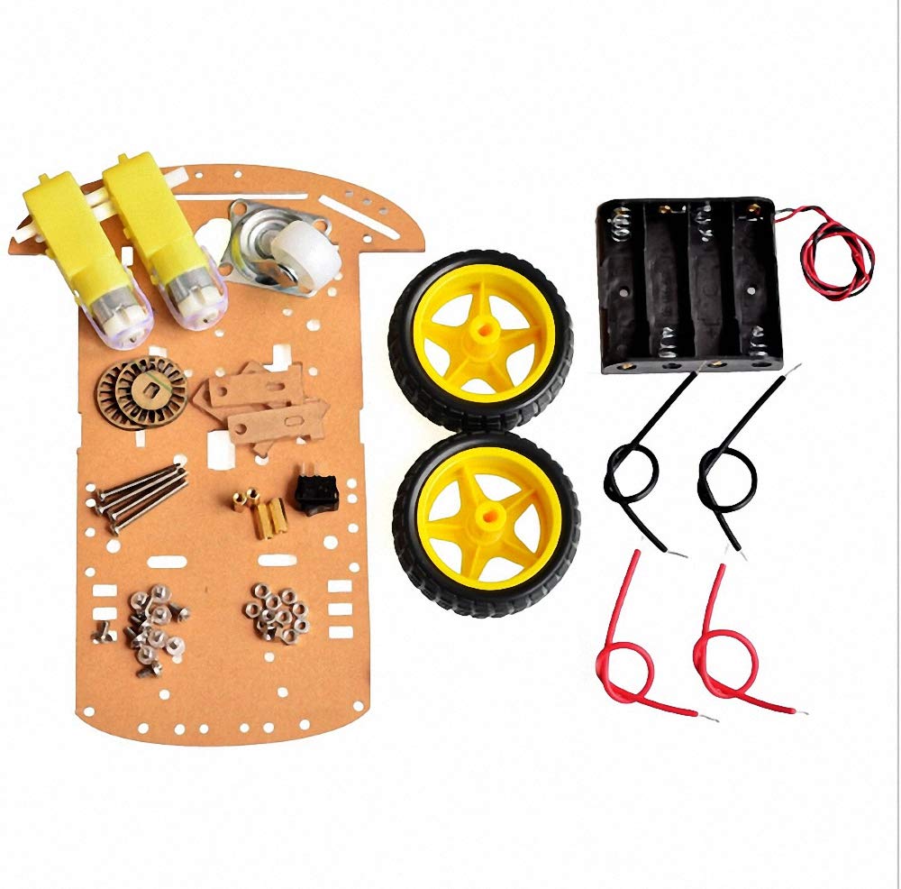 Transparent Smart Robot Car Chassis Kit with Speed Encoder & Battery Box - DIY STEM Educational Project for Kids & Adults | Perfect for Robotics Learning, Science Experiments & Maker Projects