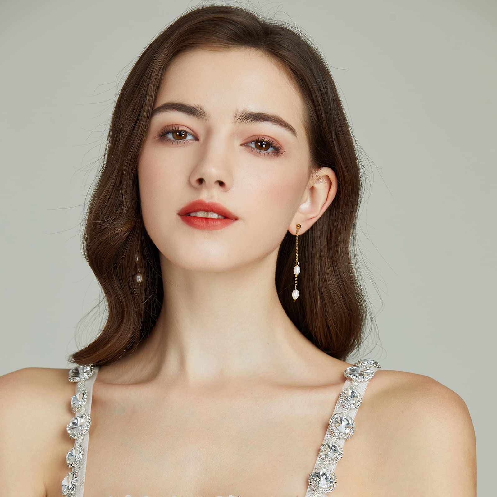 Gold Pearl Drop Earrings for Women - Elegant Dangling Pearl Tassel Earrings for Bridesmaid, Prom, Anniversary & Special Occasions | Perfect Wedding Jewelry Gift for Her
