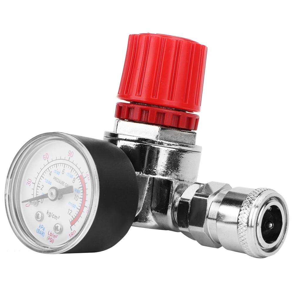 Air Compressor Pressure Regulator with Dial Gauge - Zinc Alloy Control Valve & Switch for Air Tools | Perfect for Pneumatic Systems, HVAC, and Industrial Applications
