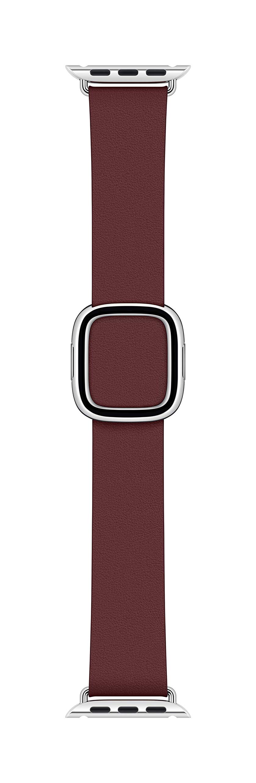 Apple Watch Band 40mm Modern Buckle - Genuine Leather Strap for Apple Watch Series 9/8/7/6/SE - Garnet Red Small Size - Perfect for Workouts, Office & Everyday Wear