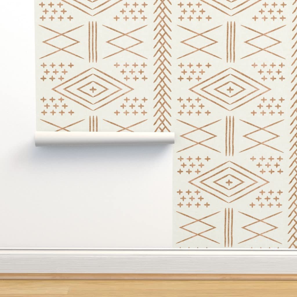 Premium Commercial Grade Wallpaper Roll 27ft x 2ft - Vintage Moroccan Bone Dark Maple Beige Boho Tribal Farmhouse Modern Geometric Traditional Design | Perfect for Living Room, Bedroom, Office & Accent Walls | Home Decor, DIY Projects & Wall Makeovers | Ideal for Home Renovation, Apartment Decorating, Interior Design | Great for Boho Chic, Scandinavian Minimalist & Eclectic Decor Styles