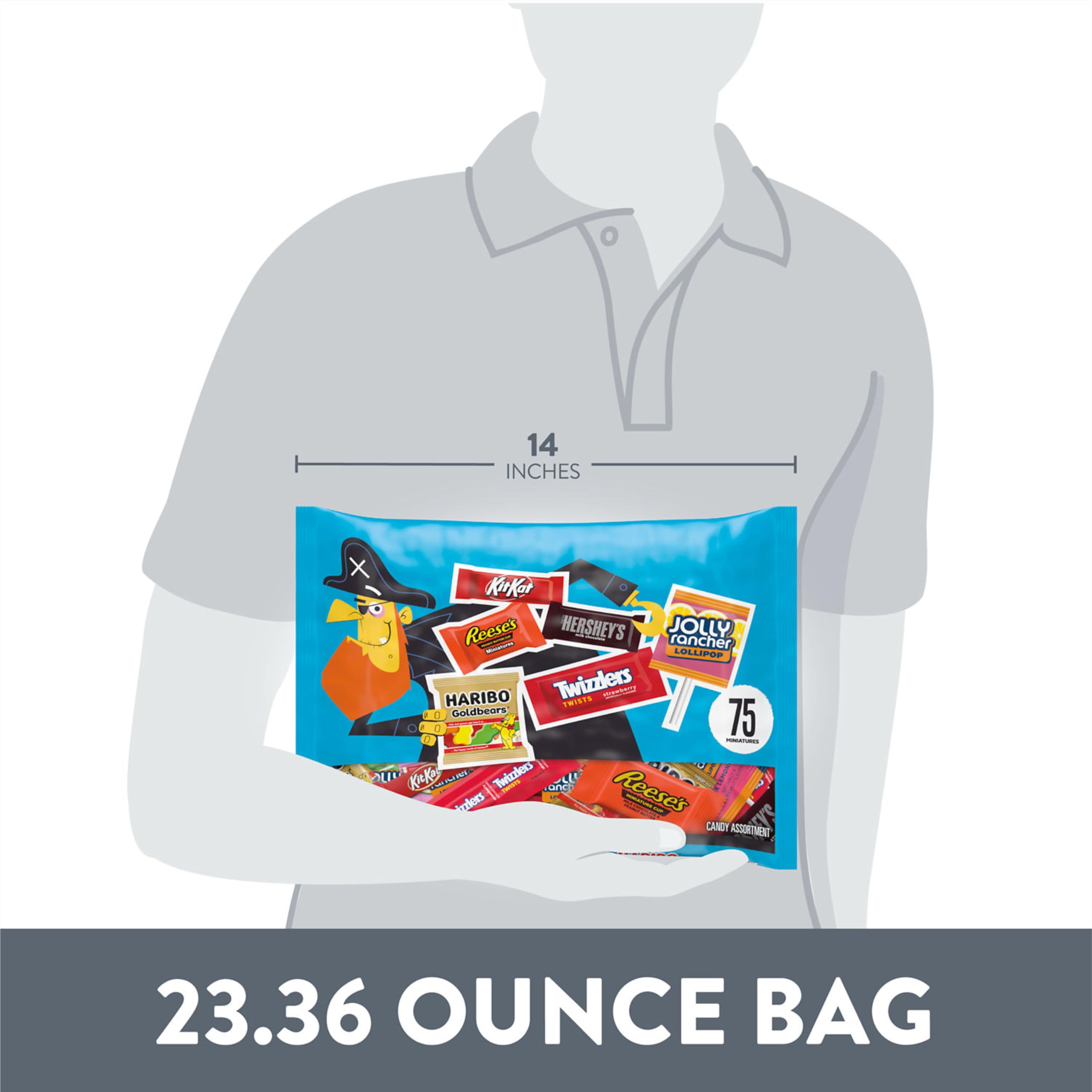 Hershey's Miniatures Assorted Chocolate Candy Bag - 23.36 oz (75 Pieces) - Perfect for Halloween Treats, Party Favors & Office Snacks