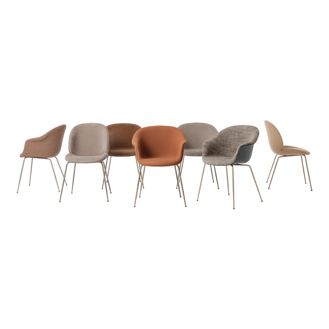 Bat Dining Chair with Conic Base - Fully Upholstered Modern Kitchen Chair for Dining Room, Restaurant & Cafe