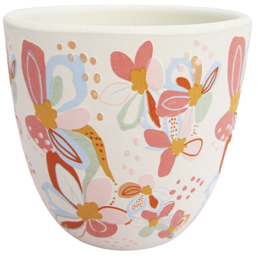 Colorful Franki Floral Planter - 10cm Small Decorative Flower Pot for Indoor Plants, Succulents & Home Decor | Perfect for Windowsills, Desks & Gift Giving