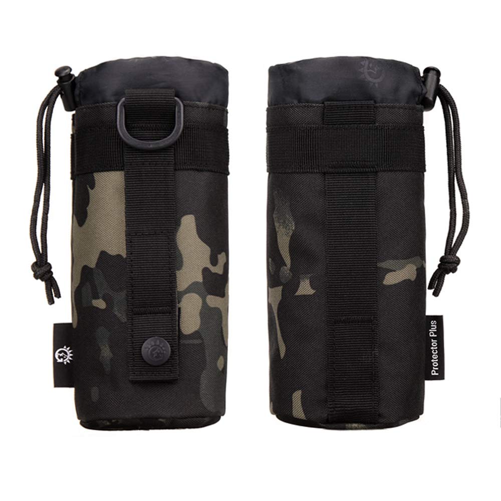 CREATOR Adjustable Tactical Water Bottle Pouch - Foldable MOLLE Water Bottle Holder for Backpack, Waist Bag & Belt - Outdoor Hiking, Camping & Military Use Accessory