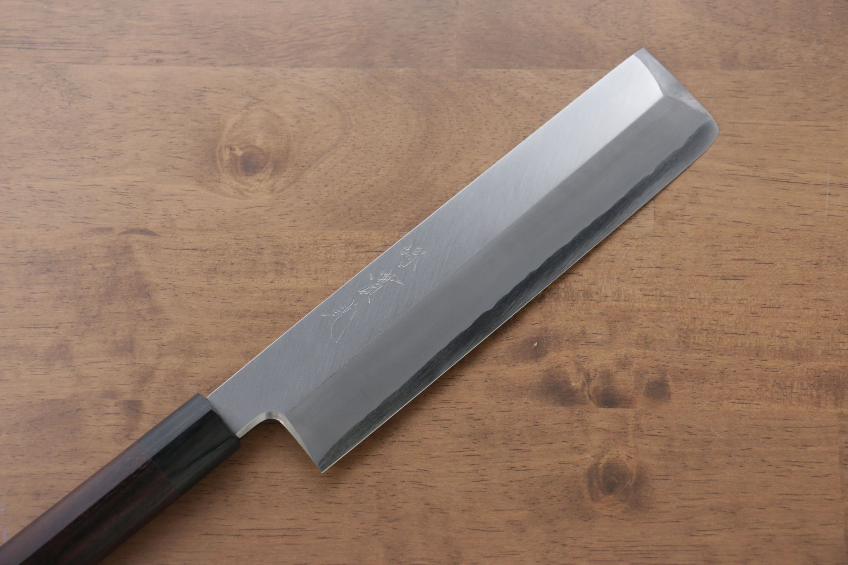 Premium Jikko Silver Steel No.3 Usuba 210mm Japanese Kitchen Knife with Shitan Handle - Professional Chef's Knife for Slicing, Dicing & Precision Vegetable Cutting