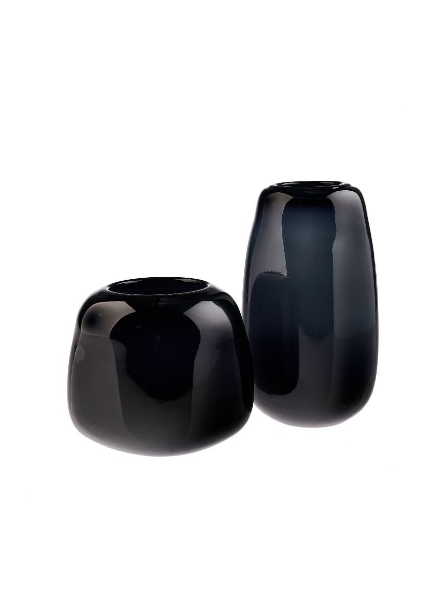 Linen House Indiana Black Vase Collection - Elegant Ceramic Flower Vase for Home Decor, Wedding Centerpieces & Office Tabletop Arrangements
