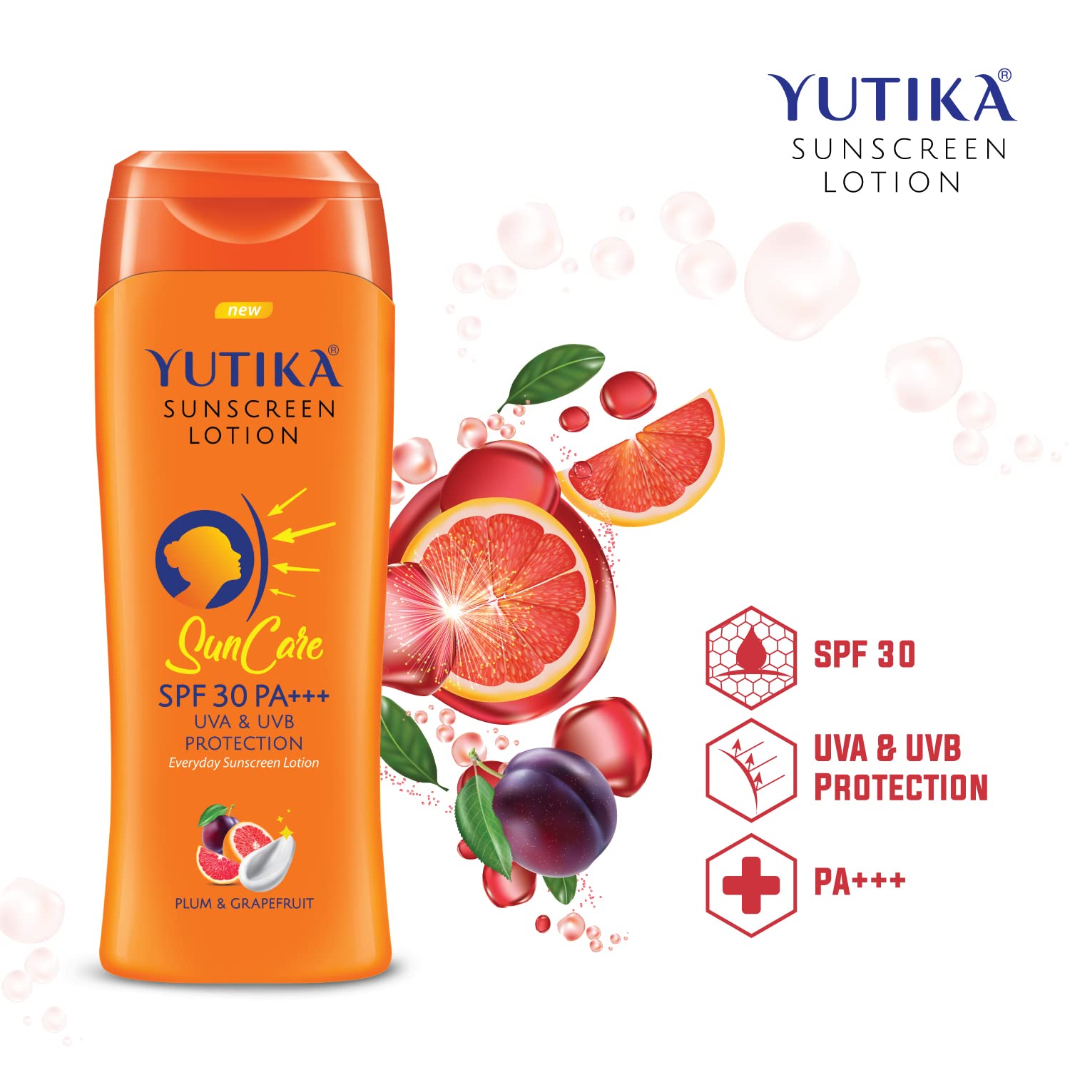 Yuthika Almond Body Lotion 300ml with SPF 30 Sunscreen 100ml - UVA/UVB Protection, Moisturizing & Nourishing Cream for Dry Skin - Perfect for Daily Use, Travel & Outdoor Activities