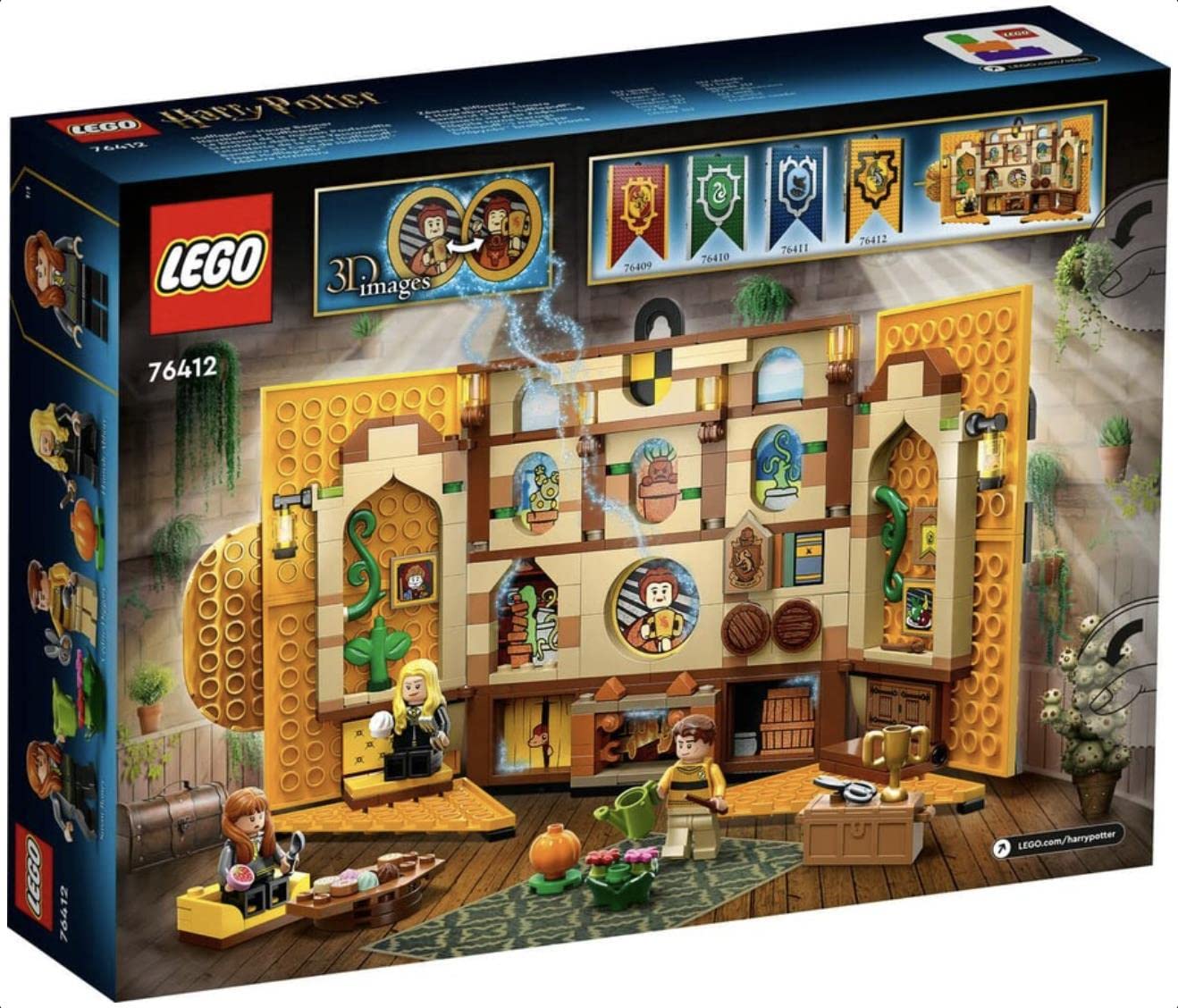 LEGO 76412 Harry Potter House Crest Hufflepuff Building Kit with 3 Minifigures & Mandrake, Collectible Wall Decoration, Hogwarts Castle Toy – Perfect for Harry Potter Fans, Room Decor, and Gift Giving