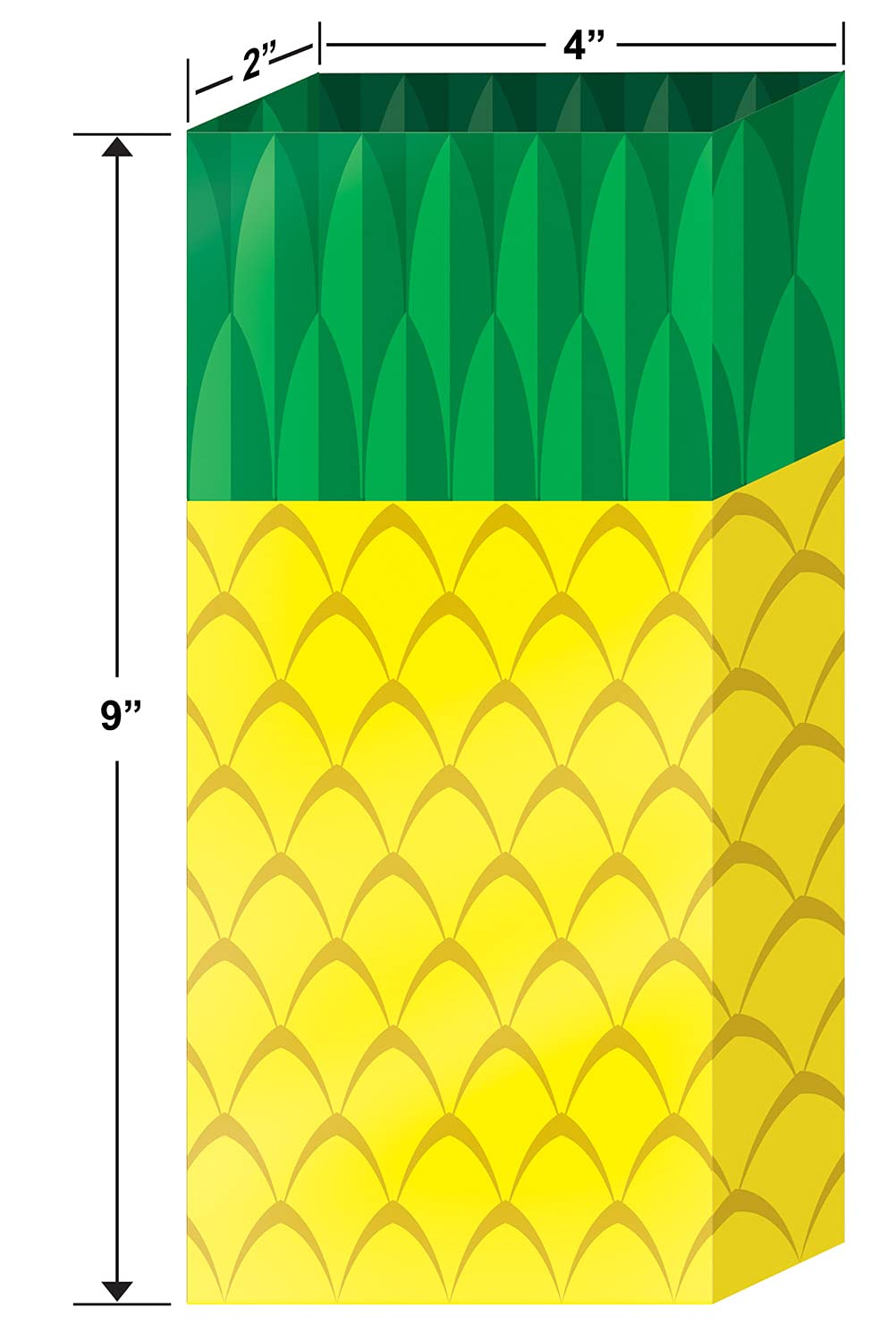 Beistle 75-Piece Tropical Treat Favor Bags for Luau Party - Pineapple Themed Cellophane Candy Bags with Twist Ties (Yellow/Green) - Perfect for Hawaiian Theme Parties, Baby Showers & Summer Events