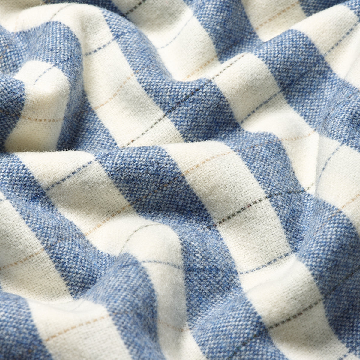 Cozy Blue Checked Stripe Wool Blanket - Soft & Warm Winter Throw for Couch, Bed & Travel - Perfect for Home Decor, Camping & Gifts
