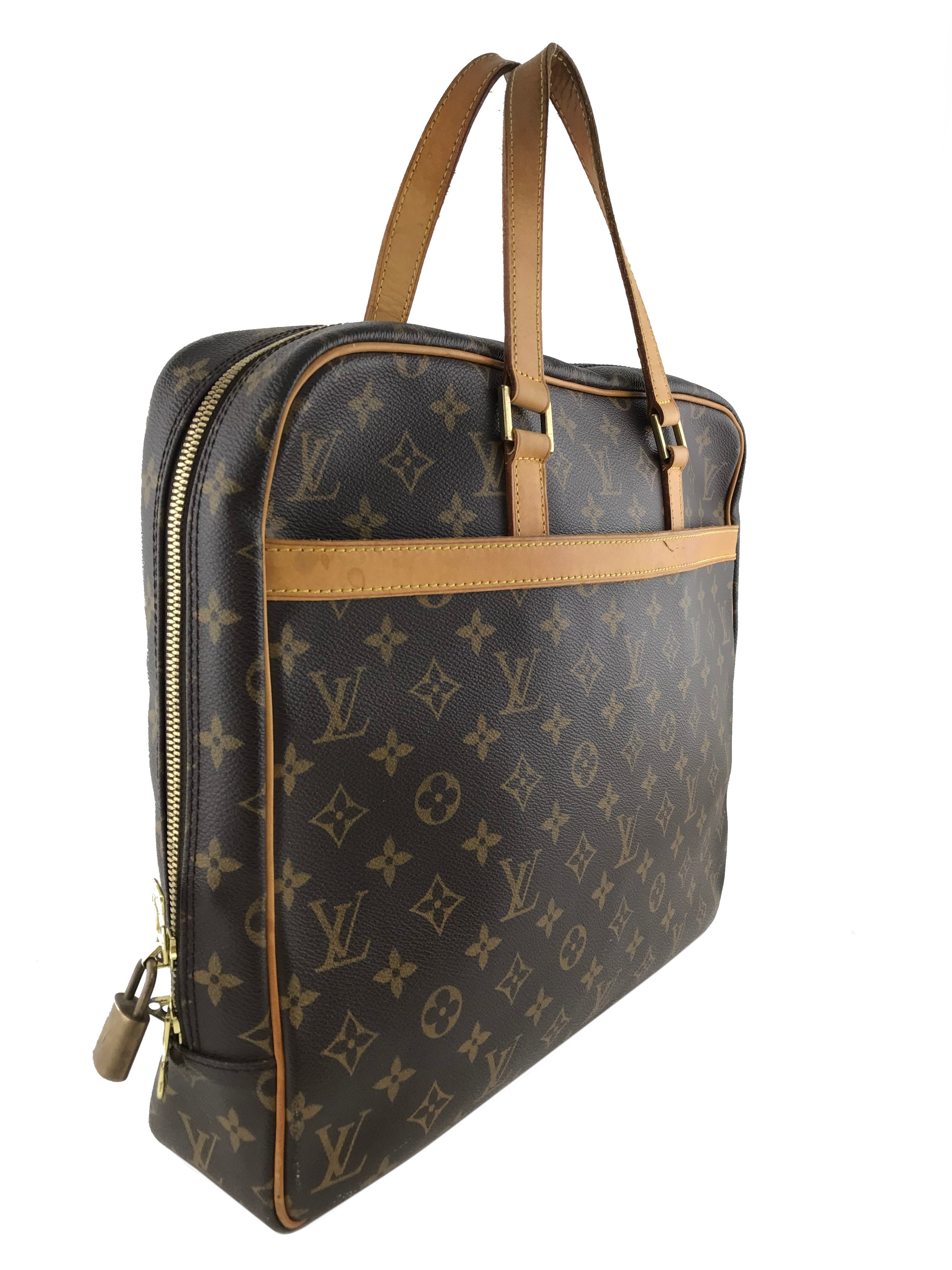 Authentic Louis Vuitton Monogram Canvas Business Briefcase - Luxury Leather Portfolio for Men | Perfect for Office, Travel & Executive Meetings