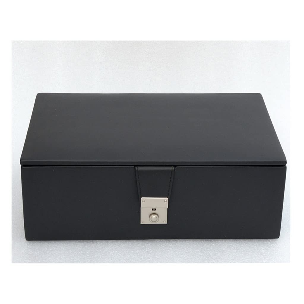 Premium Leather Chess Piece Storage Box - Black Travel Organizer with 34 Slots for 4-4.25in King Chess Pieces | Portable Chess Accessories Case for Tournament, Home & Travel | Perfect for Chess Enthusiasts, Club Games & On-the-Go Play