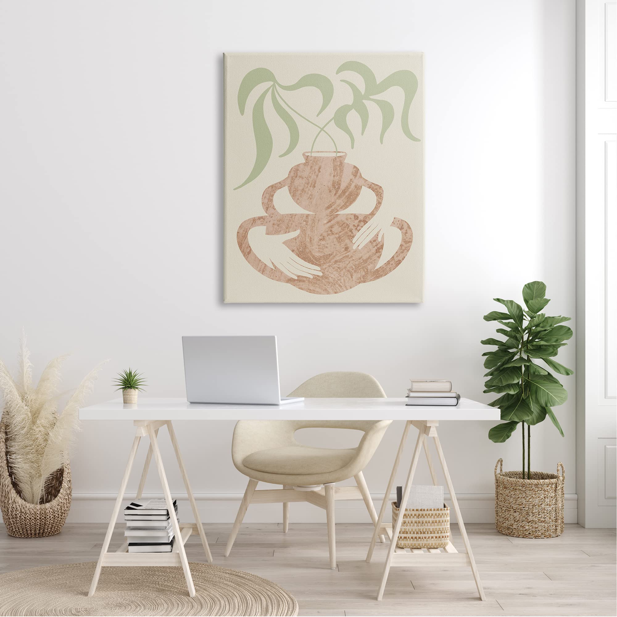 Stupell Industries Botanical Leaves & Flower Pot Handles Wall Art Collage - Modern Home Decor by Lil' Rue | Perfect for Living Room, Bedroom or Office Decor