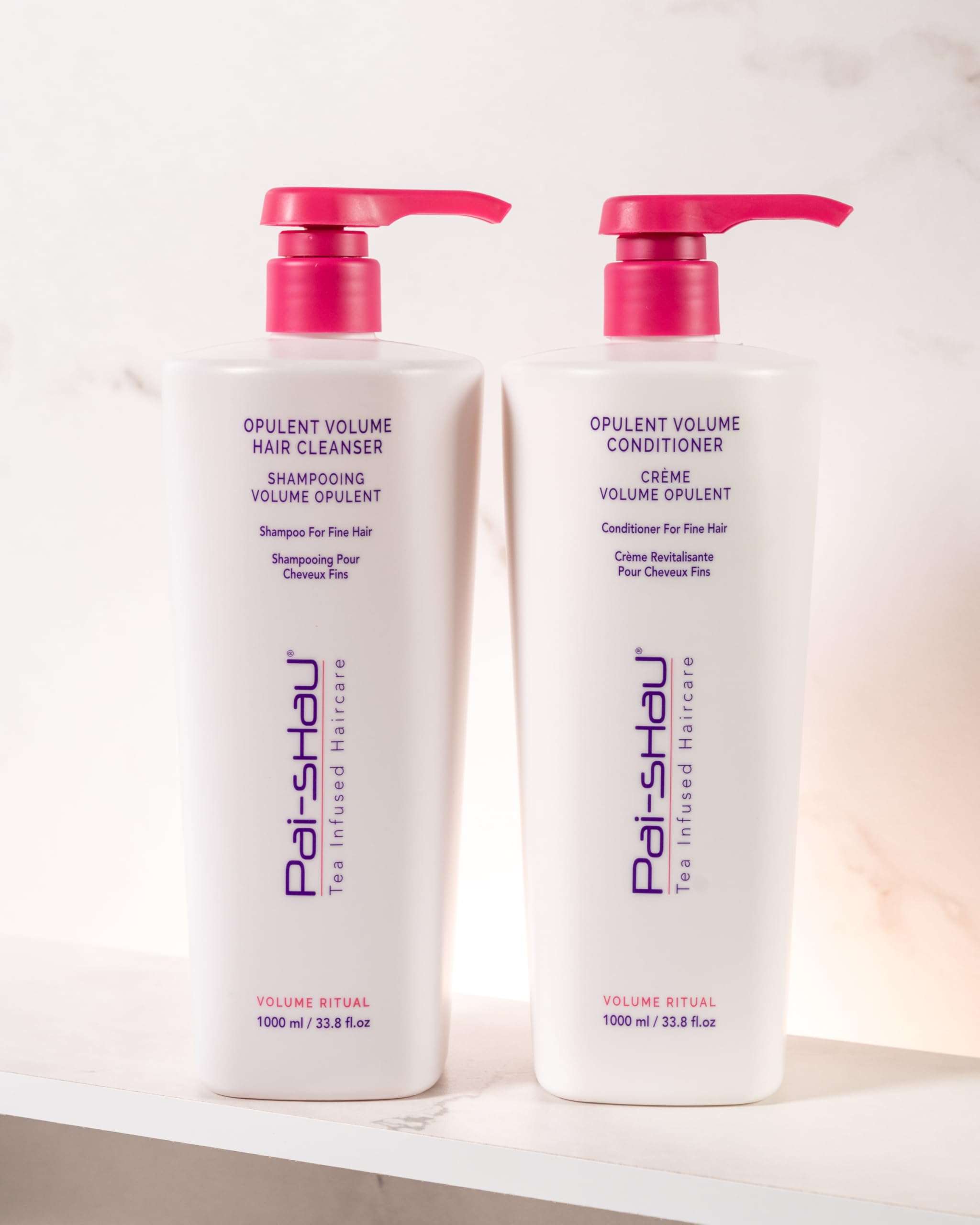 Pai-Shau Opulent Volume Shampoo and Conditioner Set for Thin Hair - Volumizing & Hydrating Cleanser Duo - 33.8 Fl Oz Each - Adds Body & Moisture - Best for Fine, Flat Hair - Perfect for Daily Use at Home or Salon