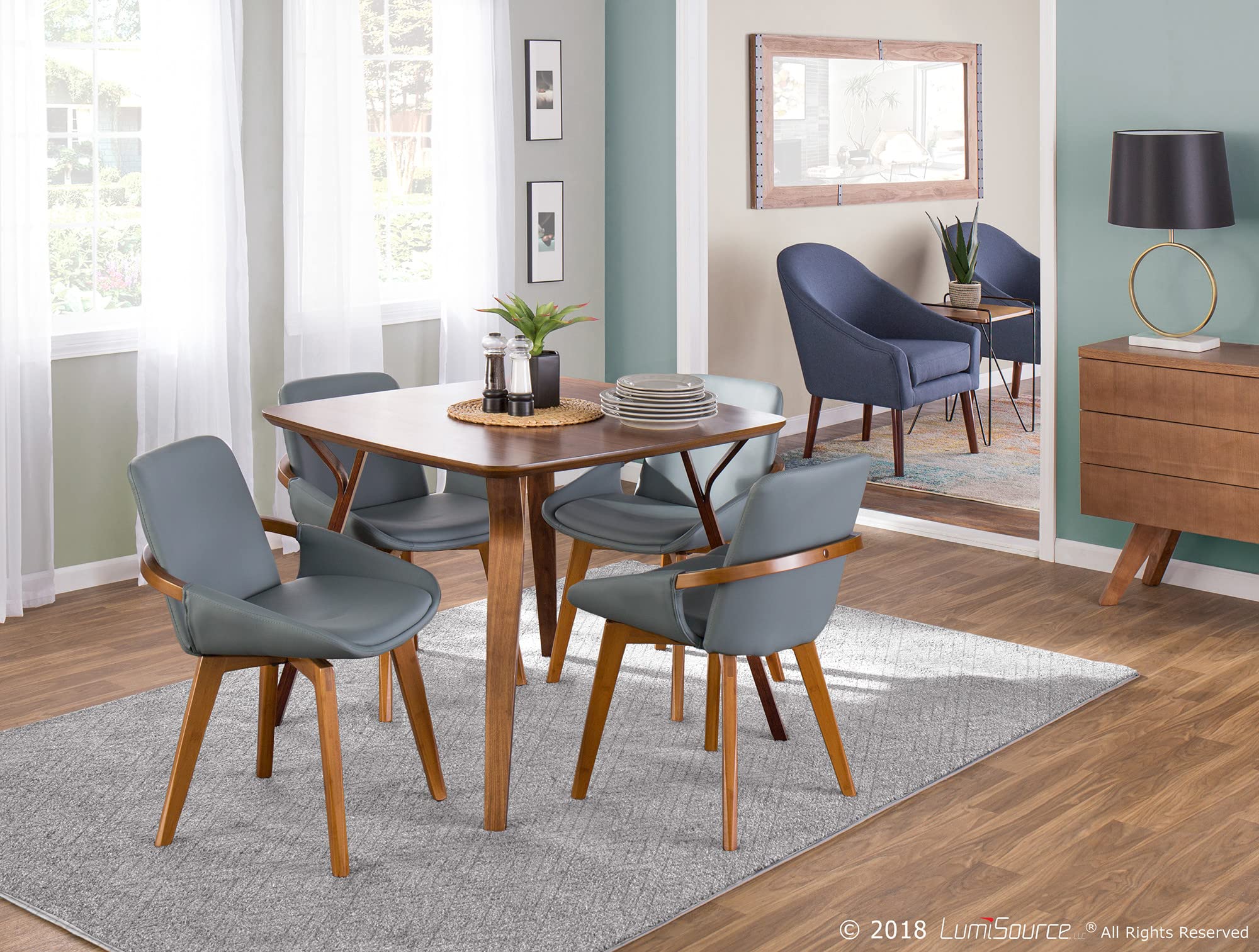 LumiSource Cosmo Chair - Mid-Century Modern Upholstered Dining Chairs Set of 2, Comfortable Kitchen Chairs for Dining Table - Perfect for Home, Restaurant and Office Use
