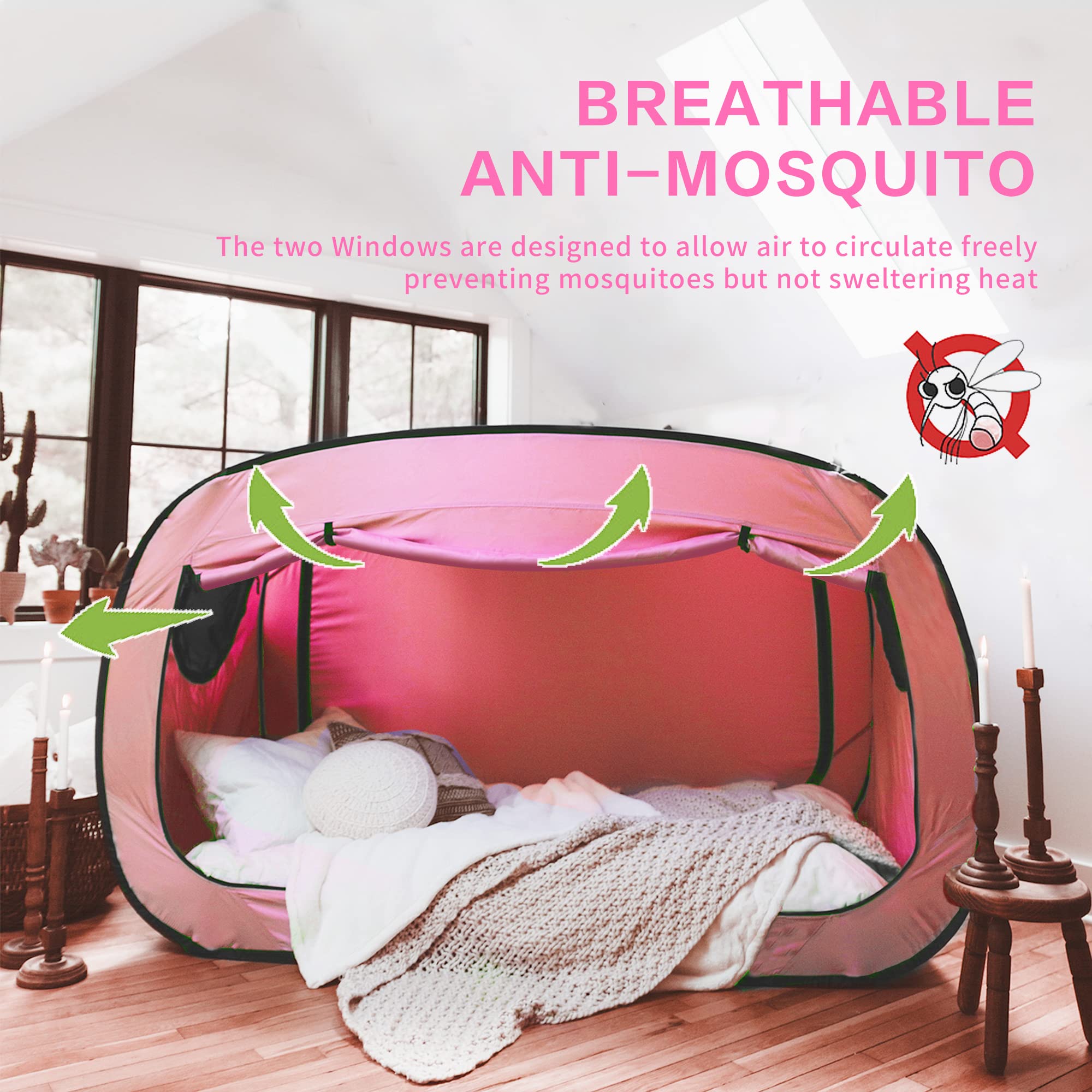Portable Bed Canopy Tent for Kids & Adults - Breathable Indoor Sleeping Tent with 2 Doors, Privacy Space for Bedroom, Camping & Relaxation - Perfect for Sleepovers, Reading Nook & Personal Retreat